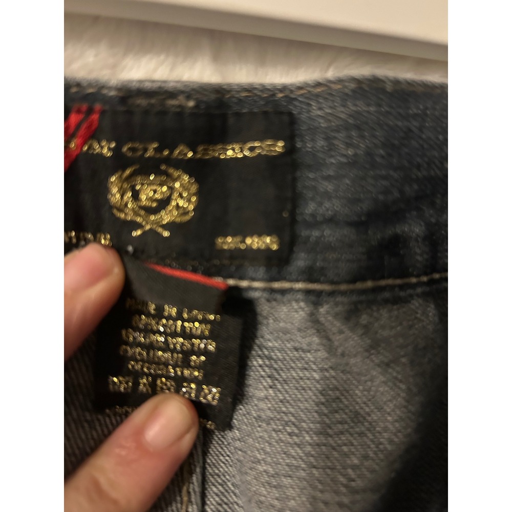 Phat Classics Mens Dark Wash Relaxed Straight Leg Jeans 40x34 Vintage Y2K Style - Picture 5 of 10